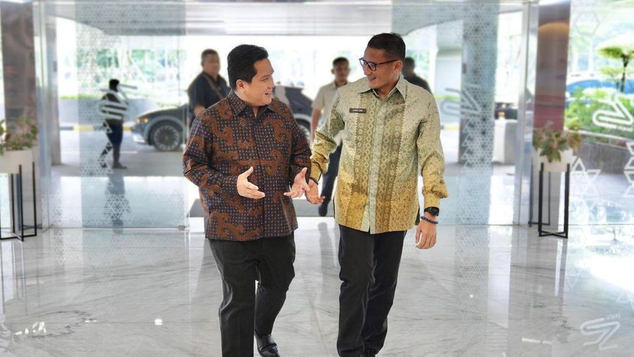 Menko Marves Ad Interim, Erick Thohir dan Menparekraf Sandiaga Uno. (Instagram/erickthohir)