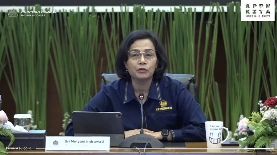 Menteri Keuangan Sri Mulyani Indrawati saat memaparkan APBNKITA edisi Oktober 2023. (Tangkapan Layar Youtube Ministry of Finance Republic of Indonesia)