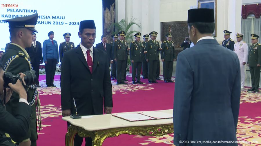 Presiden Joko Widodo Mengangkat Andi Amran Sulaiman sbg mentan dlm sisa masa jabatan tahun 2019 2024. (Tangkapan Layar Youtube Sekretariat Presiden)