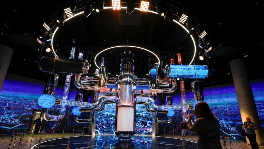 A model of a prospective nuclear power plant is on display at the nuclear energy museum Atom, located in a pavilion of the Exhibition of Achievements of National Economy (VDNKh) in Moscow, Russia, October 26, 2023. The exhibition centre will be officially opened to showcase the historic and modern achievements of the country's nuclear industry and display expositions dedicated to the Soviet atomic project, the nuclear arms race between the USSR and the United States, other subjects. REUTERS/Yulia Morozova