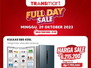 Beli Kulkas Side by Side di Transmart Full Day Sale Bisa Dapat Diskon Rp 2,6 Juta!