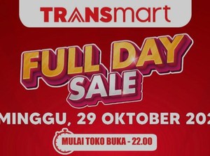 Transmart Full Day Sale Datang Lagi! Diskon Melimpah Ruah 50% + 20%
