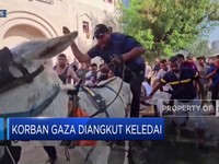 Korban Gaza Diangkut Keledai