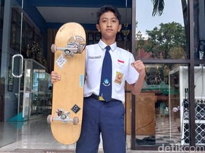 Pelajar SMP Kota Malang Viral Main Skateboard Punya Segudang Prestasi