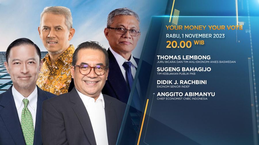 Your Money Your Vote dengan bertajuk Membedah Visi Misi Ekonomi Anies Baswedan-Muhaimin Iskandar. (CNBC Indonesia TV)