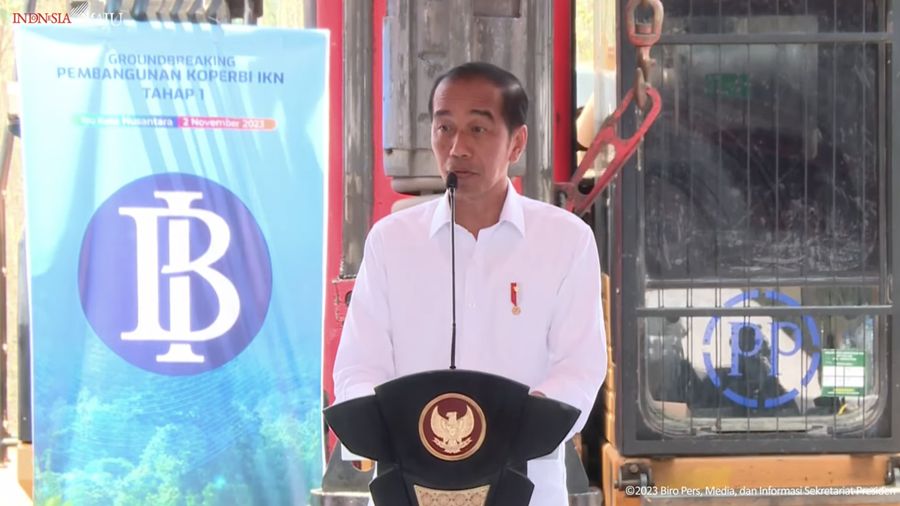 Presiden Jokowi Groundbreaking Kompleks Perkantoran Bank Indonesia di IKN, 2 November 2023