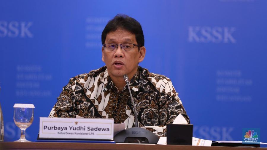 Ketua Dewan Komisaris LPS, Purbaya Yudhi Sadewa saat Konferensi Pers KSSK: Hasil Rapat Berkala KSSK IV Tahun 2023. (²©²ÊÍøÕ¾/Tri Susilo)