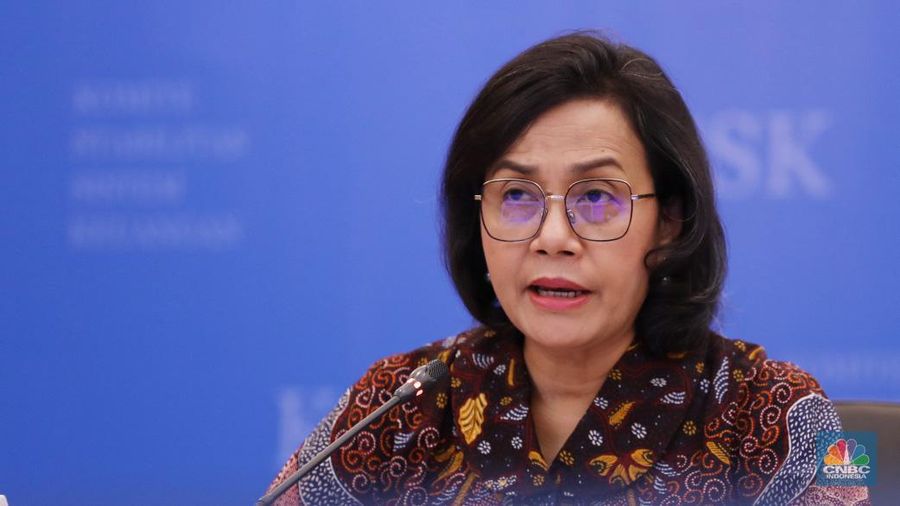 Menteri Keuangan Sri Mulyani Memberi Pemaparan Konferensi Pers KSSK: Hasil Rapat Berkala KSSK IV Tahun 2023. (²©²ÊÍøÕ¾/Tri Susilo)