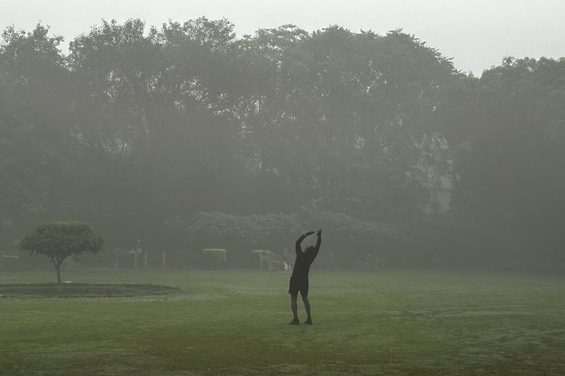 Kabut asap menyelimuti cakrawala kota di New Delhi, India, Jumat, 3 November 2023. Kabut asap menyelimuti cakrawala kota di New Delhi, India, Jumat, 3 November 2023. Pihak berwenang pada hari Jumat menutup sekolah dasar dan melarang kendaraan yang menimbulkan polusi serta aktivitas konstruksi untuk mengendalikan kabut asap dan kabut asap terburuk musim ini, yang menyebabkan infeksi saluran pernapasan pada manusia dan menyelimuti monumen dan bangunan bertingkat tinggi di dan sekitar New Delhi. (AP Photo/Shonal Ganguly)