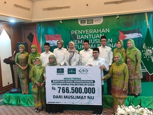 Muslimat NU Beri Bantuan Rp 766,5 Juta untuk Palestina
