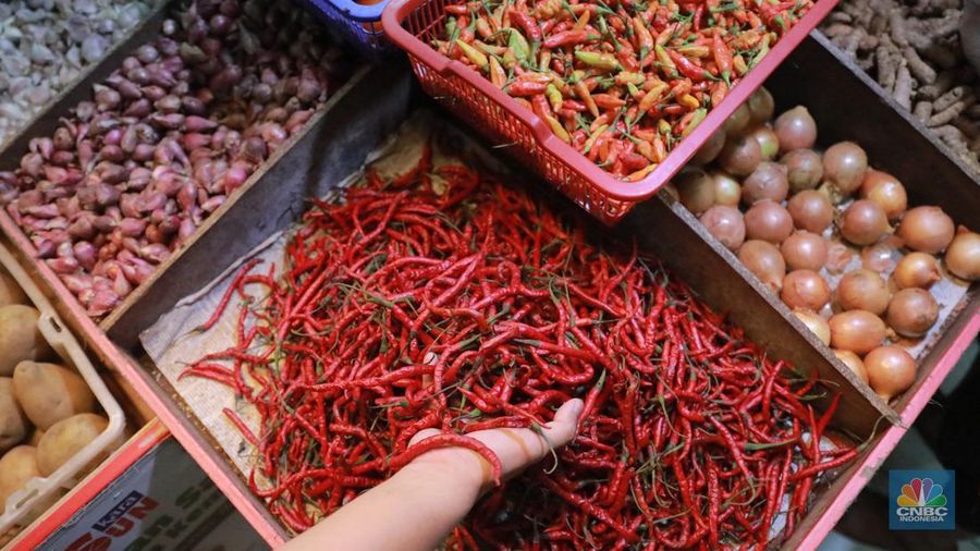 Sejumlah warga membeli kebutuhan pokok di Pasar Santa, Kebayoran Baru, Jakarta, Senin (6/11/2023). (CNBC Indonesia/Muhammad Sabki)