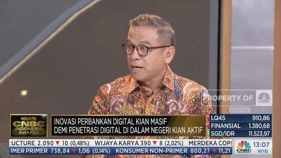 Director Of Wholesale And Institution Business BRI, Agus Noorsanto dalam acara Road To CNBC  Indonesia Award 2023. (CNBC IndonesiaTV)