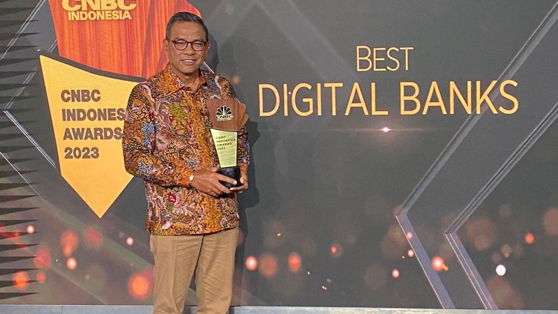 Director Of Wholesale And Institution Business BRI, Agus Noorsanto dalam acara Road To CNBC  Indonesia Award 2023. (CNBC IndonesiaTV)