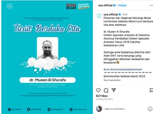 Dokter Palestina Lulusan UNS Tewas Imbas Bom Israel