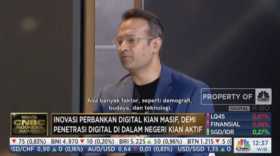 Presdir Amar Bank, Vishal Tulsa dalam Acara Road To CNBC  Indonesia Award 2023. (CNBC IndonesiaTV)