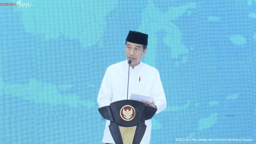 Sambutan Presiden Jokowi pada Acara Peresmian Pembukaan Rakernas LDII, Jakarta, (7/11/2023. (Tangkapan layar YouTube Setpres RI)