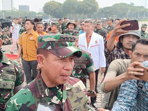 KSAD Pimpin Apel Gelar Pasukan Pengamanan Pemilu 2024 di Monas
