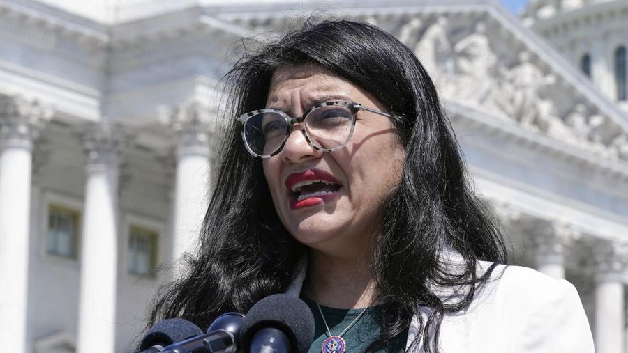 Rashida Tlaib, D-Mich., berbicara saat konferensi pers pada 25 Mei 2023, di Capitol Hill di Washington.  (AP Photo/Mariam Zuhaib/File Foto)