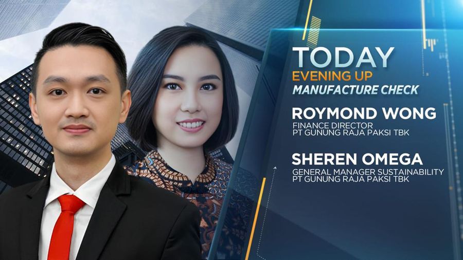 Finance Director PT Gunung Raja Paksi Tbk, Roymond Wong dan General manager Sutainability PT Gunung Raja Paksi Tbk, Sheren Omega. (CNBC INdonesia)