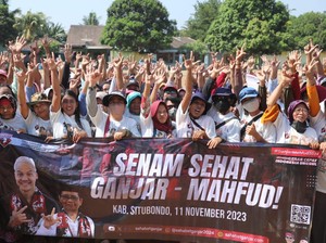 Gelar Senam Sehat, Relawan di Situbondo Ajak Warga Dukung Ganjar-Mahfud