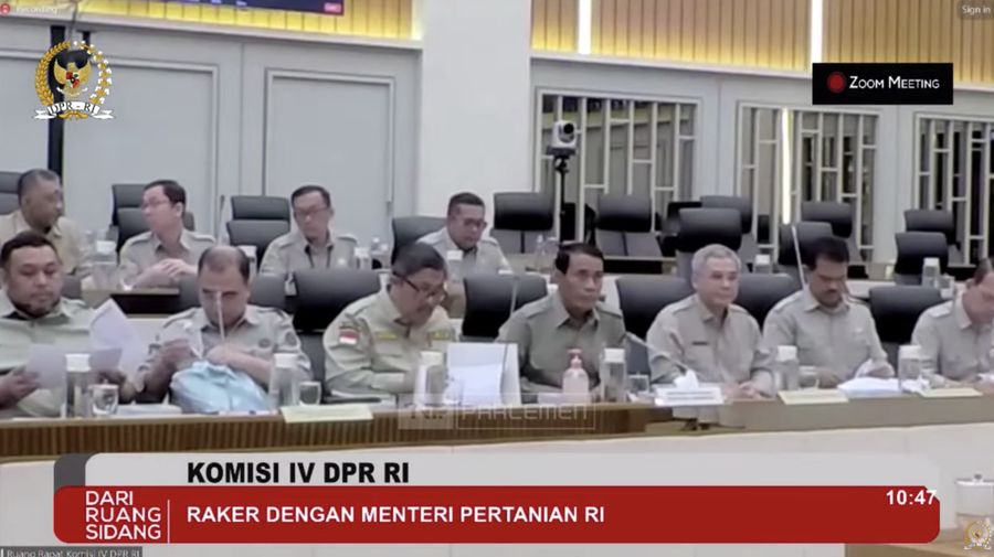 Menteri Pertanian RI Amran Sulaiman dalam Rapat Kerja dengan Komisi IV DPR RI. (Tangkapan Layar Youtube Komisi IV DPR RI Channel)