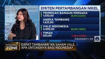MIND ID Kuasai 34% Saham Vale, Hilirisasi Nikel Kian Ngebut?