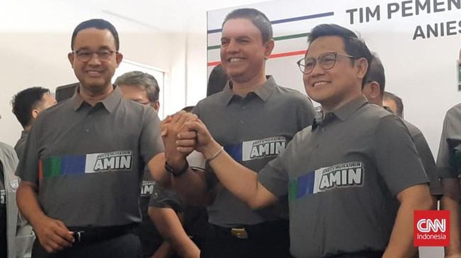 Marsekal Madya TNI (Purn) Muhammad Syaugi Alaydrus resmi ditunjuk sebagai kapten Timnas pemenangan capres-cawapres Anies Baswedan dan Cak Imin.  (Dok. CNN Indonesia/Yulia Adiningsih)