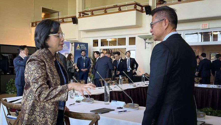 Menteri Keuangan Sri Mulyani Indrawati menghadiri serangkaian kegiatan APEC di San Franscisco, AS. (Instagram @smindrawati)