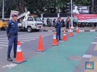 Ada Debat Capres, Jalan Depan KPU Ditutup Total Jam 4 Sore