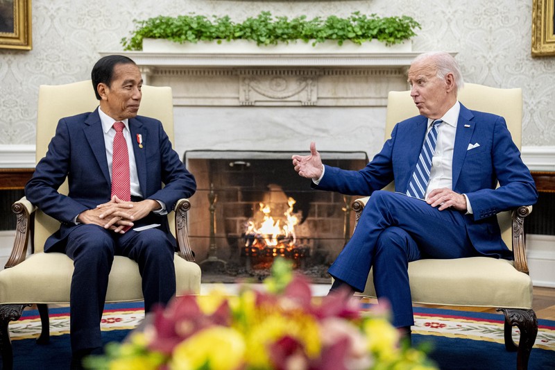 Presiden Jokowi tiba di Gedung Putih, Washington DC, Amerika Serikat, pada Senin (13/11/2023) sekira pukul 16.20 WS atau Selasa (14/11/2023) pukul 04.20 WIB. (Dok. BPMI Setpres/Laily Rachev)