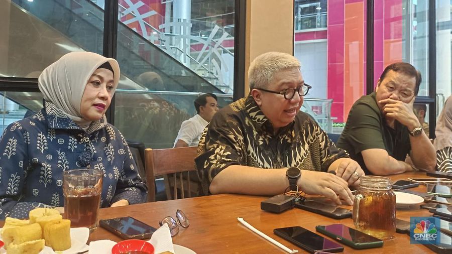 Konferensi pers Aprindo di Epiwalk Kuningan, Jakarta, Rabu (15/11/2023). (CNBC Indonesia/Martyasari Rizky)