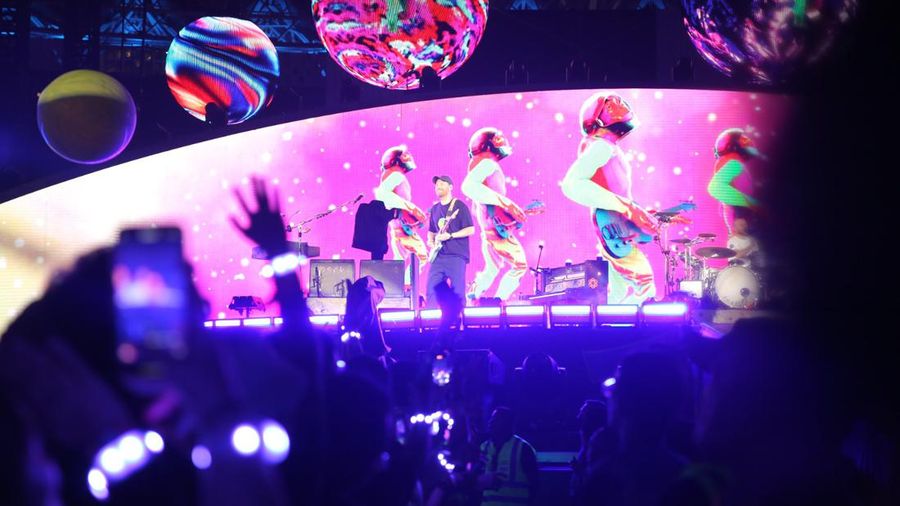 Konser Coldplay di SUGBK, Senayan, Jakarta, Rabu (15/11/2023) malam. (Tripa Ramadhan/detikcom)