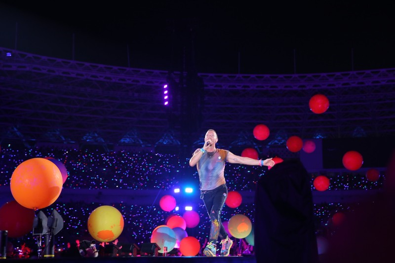 Konser Coldplay di SUGBK, Senayan, Jakarta, Rabu (15/11/2023) malam. (Tripa Ramadhan/detikcom)