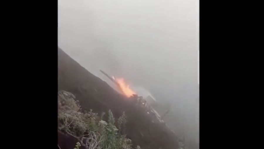 Pesawat TNI AU jatuh di Pasuruan. (Tangkapan Layar Video CNN Indonesia)