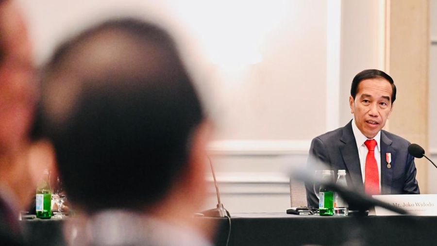 Presiden Joko Widodo menghadiri ABAC ASEAN Caucus Day di Hotel Four Seasons, San Francisco, AS, Rabu (15/11/2023). (X/Sekretariat Presiden)