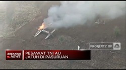 Tabrak Tebing, Pesawat TNI Jatuh di Pasuruan Jawa Timur