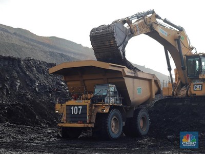 Aktivitas pertambangan batubara milik Bayan Resources di Tabang/Pakar, Kalimantan, Jumat (17/11/2023). (CNBC Indonesia/Muhammad Sabki).