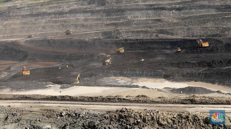 Aktivitas pertambangan batubara milik Bayan Resources di Tabang/Pakar, Kalimantan, Jumat (17/11/2023). (վ/Muhammad Sabki)