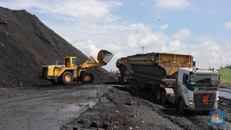 Aktivitas pertambangan batubara milik Bayan Resources di Tabang/Pakar, Kalimantan, Jumat (17/11/2023). (CNBC Indonesia/Muhammad Sabki)