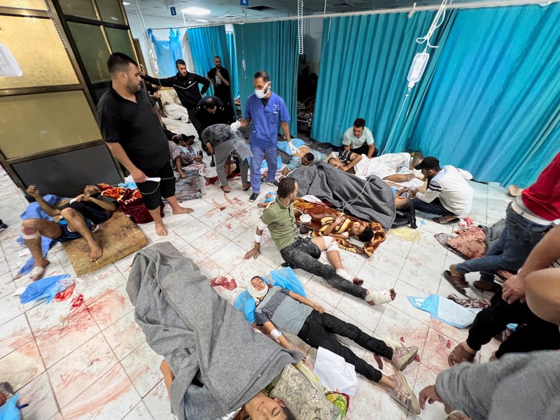 Suasana Rumah Sakit (RS) Indonesia di Jalur Gaza, Kamis (16/11/2023). (REUTERS/Fadi Alwhidi) Suasana Rumah Sakit (RS) Indonesia di Jalur Gaza, Kamis (16/11/2023). (REUTERS/Fadi Alwhidi)