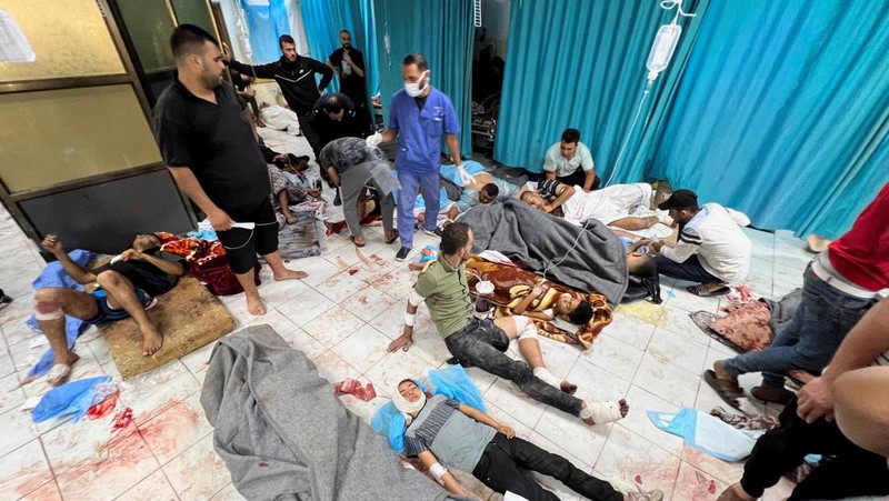 Suasana Rumah Sakit (RS) Indonesia di Jalur Gaza, Kamis (16/11/2023). (REUTERS/Fadi Alwhidi)