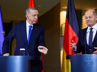Detik-detik Erdogan 'Semprot' Kanselir Jerman di Depan Publik