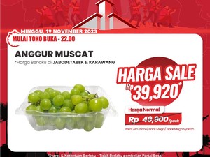Hanya di Transmart Full Day Sale, Beli Anggur Cuma Rp 39 Ribuan Aja