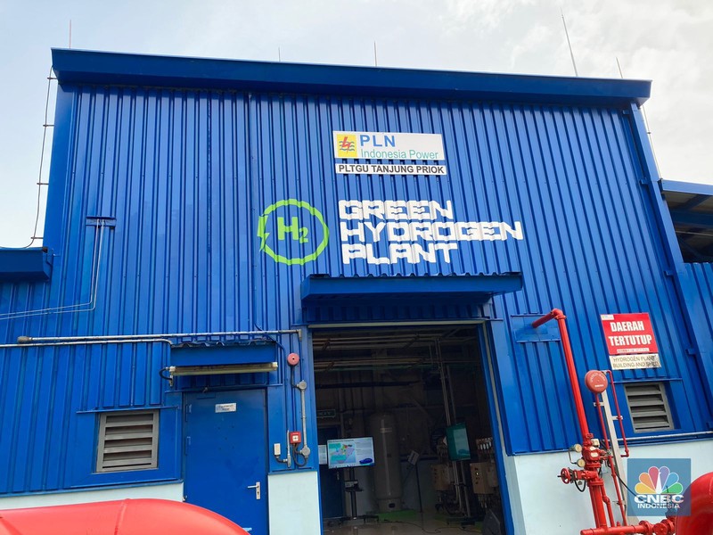 Acara Peresmian Green Hydrogen Plant oleh PT PLN (Persero) di PLTGU Tanjung Priok, Jakarta, Senin (20/11/2023). (CNBC Indonesia/Verda Nano Setiawan)