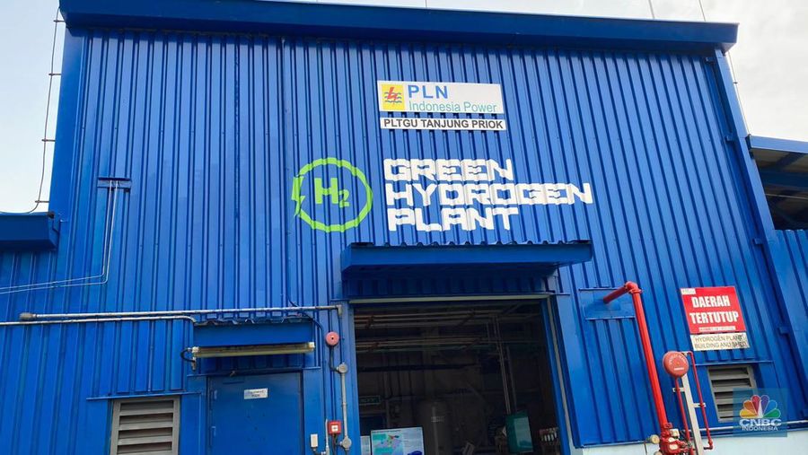 Acara Peresmian Green Hydrogen Plant oleh PT PLN (Persero) di PLTGU Tanjung Priok, Jakarta, Senin (20/11/2023). (CNBC Indonesia/Verda Nano Setiawan)