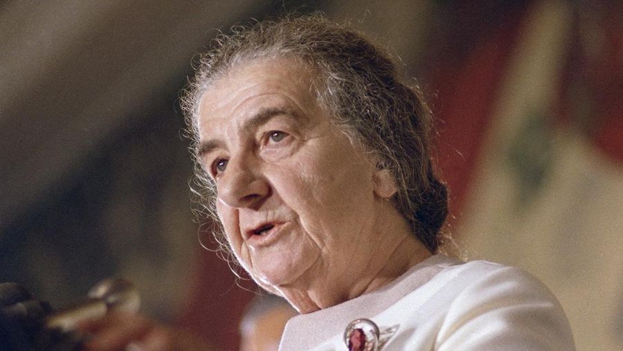 FILE - Then-Israeli Prime Minister Golda Meir speaks at the United Nations, Oct. 22, 1970. President Joe Biden has met every Israeli prime minister over more than five decades in elected office, starting with Golda Meir in 1973. In Biden's first trip to the country after being elected senator, he said Meir sensed his concern about the country's future. As they were posing for a photo after their meeting, Biden recalled, she whispered to him that Israel had a “secret weapon” to protect them —