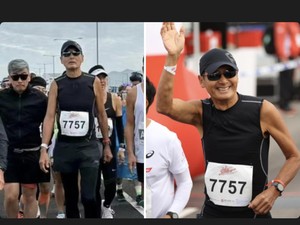 Chow Yun Fat Selesaikan Lari 21 km di Usia 68 Tahun
