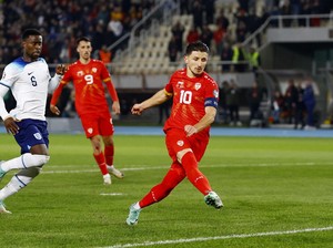 Sempat Tertinggal, Inggris Tahan Makedonia Utara 1-1