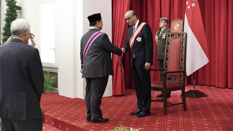 Prabowo Terima Penghargaan Militer Tertinggi dari Pemerintah Singapura, Darjah Utama Bakti Cemerlang. (Dok Kemenhan)