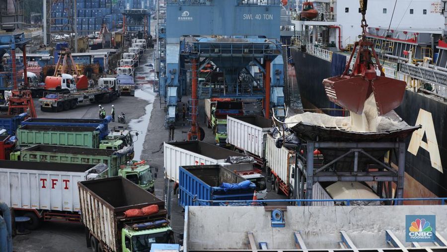 Impor Gula Pasir Ditengah Lonjakan Harga. (CNBC Indonesia/Tri Susilo)